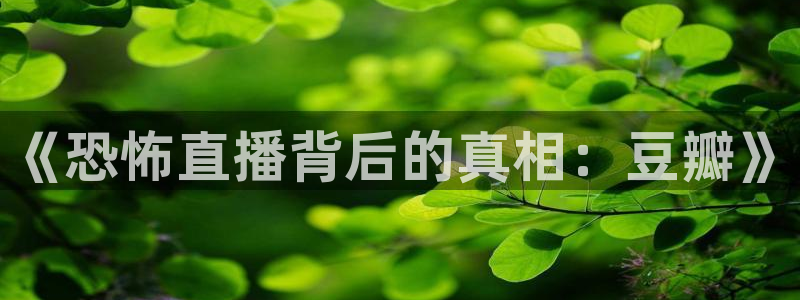 9255tv直播无插件nba：《恐怖直播背后的真相：豆瓣》